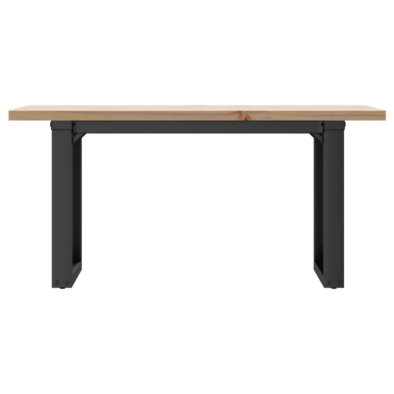 vidaXL tömör fenyőfa és acél O-vázú dohányzóasztal 90x40x45,5 cm