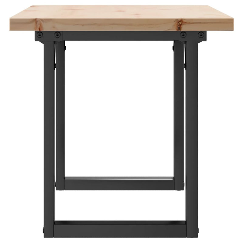 vidaXL tömör fenyőfa és acél O-vázú dohányzóasztal 90x40x45,5 cm