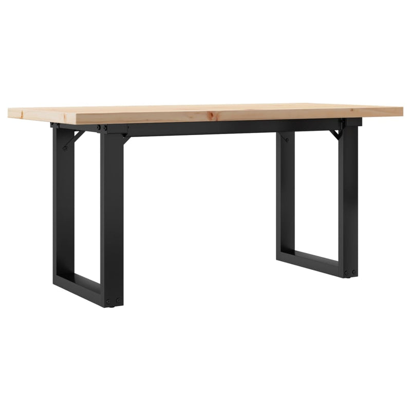 vidaXL tömör fenyőfa és acél O-vázú dohányzóasztal 90x40x45,5 cm
