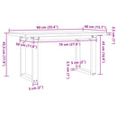 vidaXL tömör fenyőfa és acél O-vázú dohányzóasztal 90x40x45,5 cm