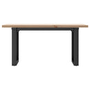 vidaXL tömör fenyőfa és acél O-vázú dohányzóasztal 100x50x45,5 cm
