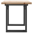 vidaXL tömör fenyőfa és acél O-vázú dohányzóasztal 100x50x45,5 cm