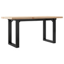 vidaXL tömör fenyőfa és acél O-vázú dohányzóasztal 100x50x45,5 cm