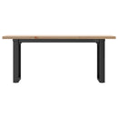 vidaXL tömör fenyőfa és acél O-vázú dohányzóasztal 110x40x45,5 cm