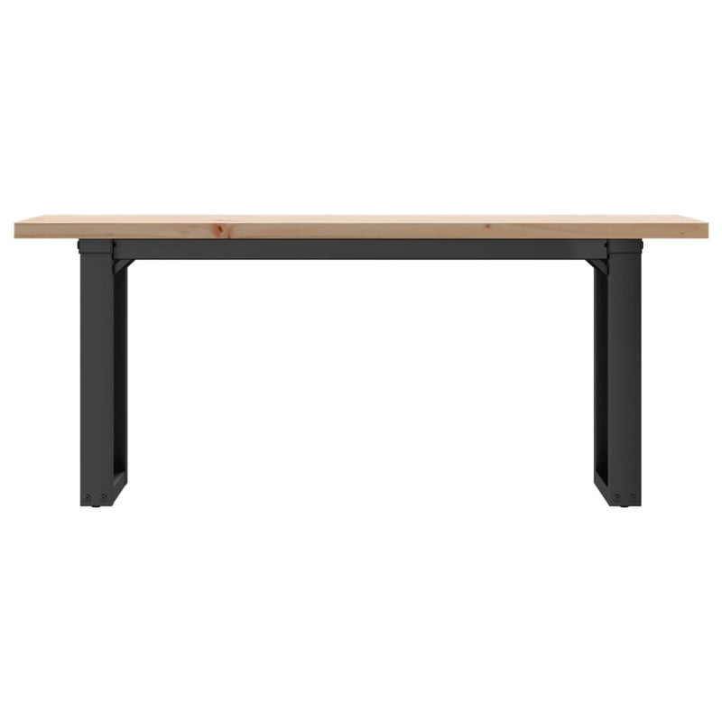 vidaXL tömör fenyőfa és acél O-vázú dohányzóasztal 110x40x45,5 cm