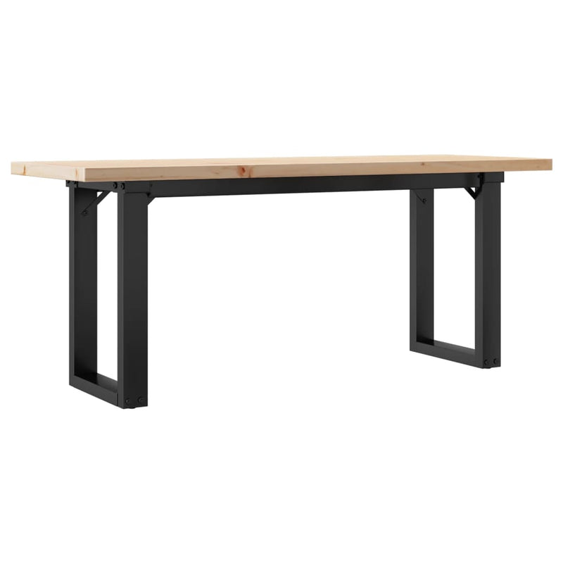 vidaXL tömör fenyőfa és acél O-vázú dohányzóasztal 110x40x45,5 cm