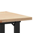 vidaXL tömör fenyőfa és acél étkezőasztal O-vázzal 50x50x75,5 cm