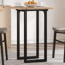 vidaXL tömör fenyőfa és acél étkezőasztal O-vázzal 50x50x75,5 cm