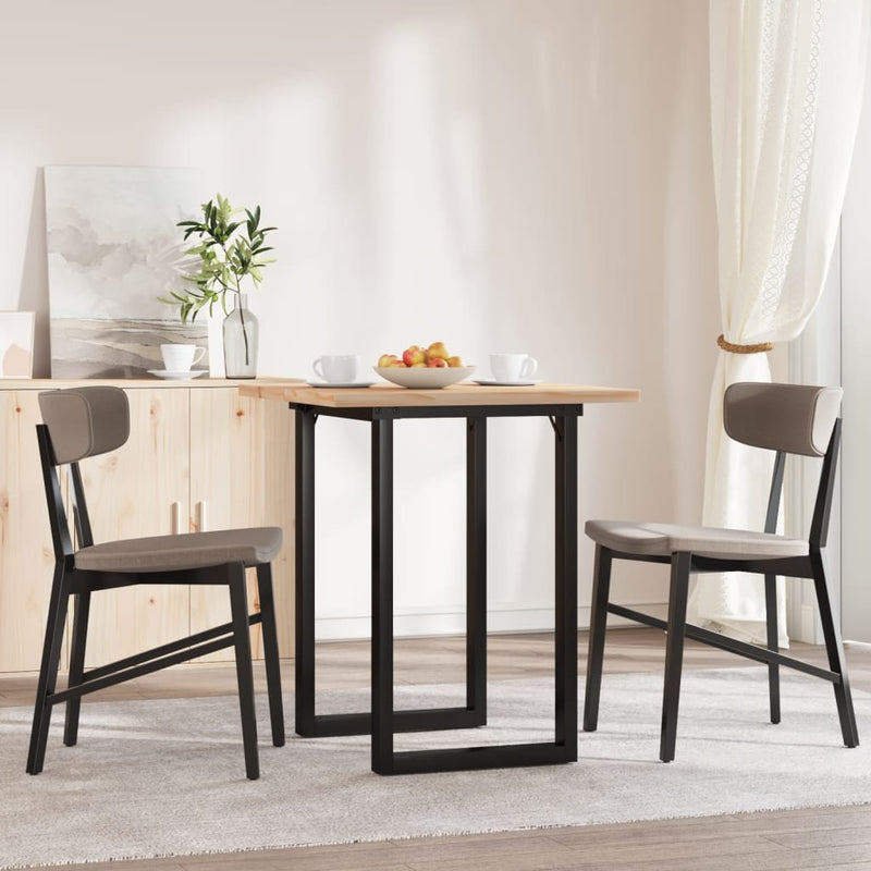 vidaXL tömör fenyőfa és acél étkezőasztal O-vázzal 60x60x75,5 cm
