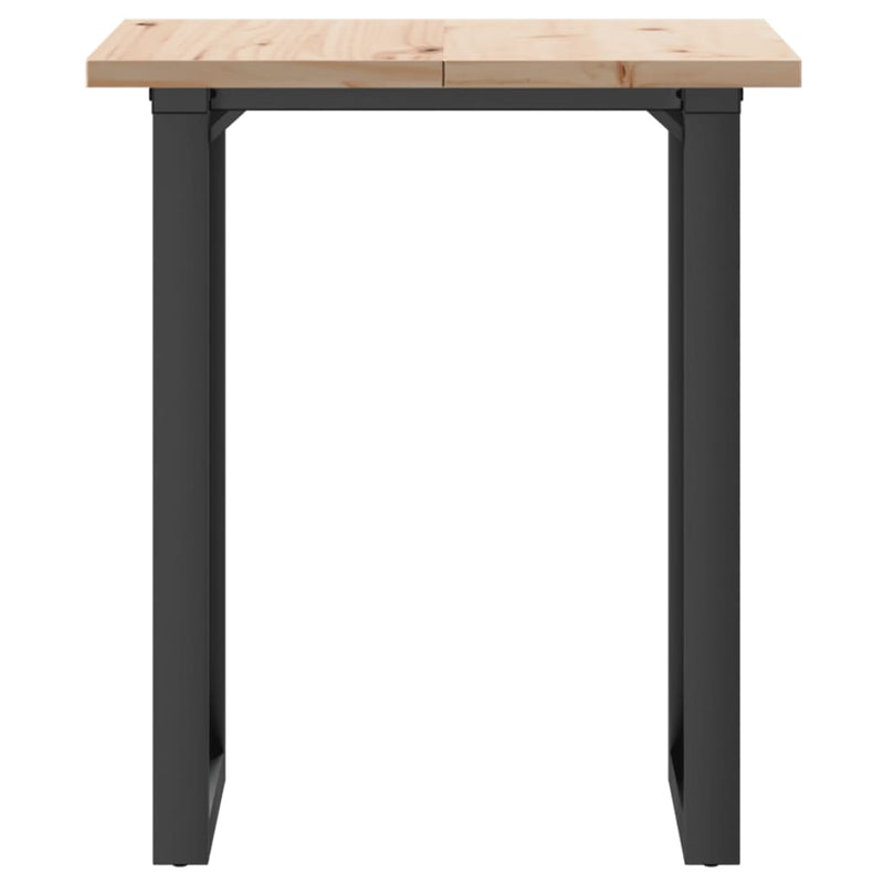 vidaXL tömör fenyőfa és acél étkezőasztal O-vázzal 60x60x75,5 cm