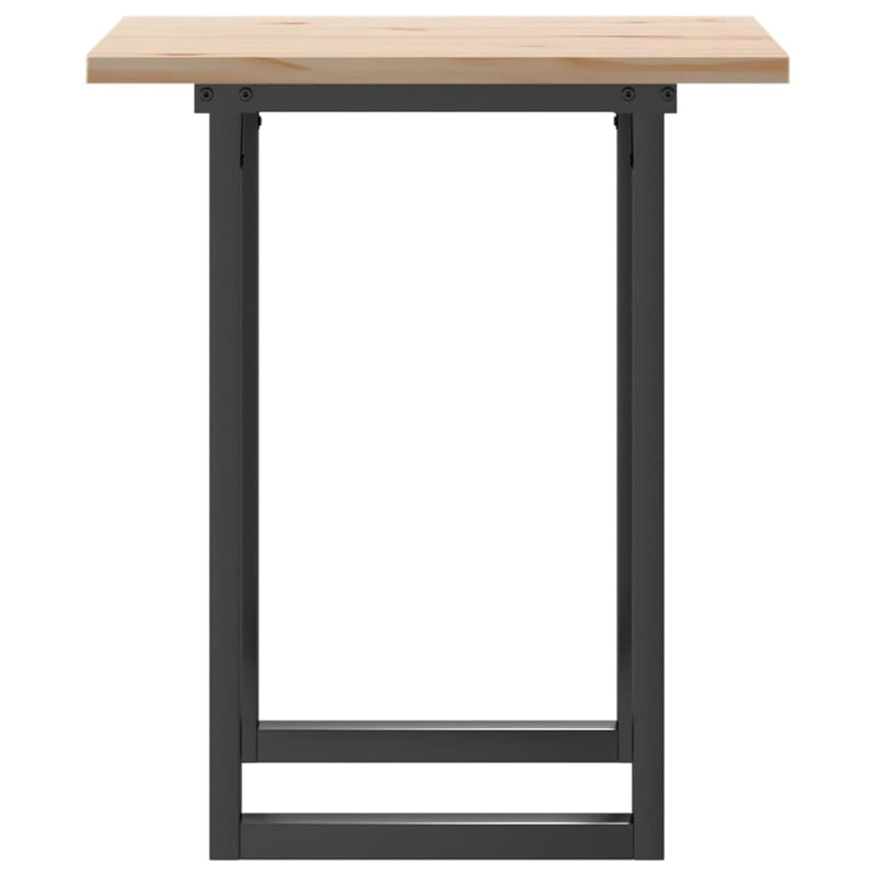 vidaXL tömör fenyőfa és acél étkezőasztal O-vázzal 60x60x75,5 cm