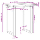 vidaXL tömör fenyőfa és acél étkezőasztal O-vázzal 60x60x75,5 cm