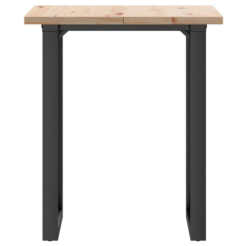 vidaXL tömör fenyőfa és acél étkezőasztal O-vázzal 70x70x75,5 cm