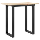vidaXL tömör fenyőfa és acél étkezőasztal O-vázzal 80x50x75,5 cm
