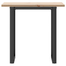 vidaXL tömör fenyőfa és acél étkezőasztal O-vázzal 80x50x75,5 cm