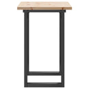 vidaXL tömör fenyőfa és acél étkezőasztal O-vázzal 80x50x75,5 cm