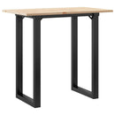 vidaXL tömör fenyőfa és acél étkezőasztal O-vázzal 80x50x75,5 cm