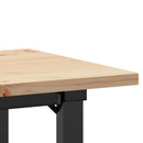 vidaXL tömör fenyőfa és acél étkezőasztal O-vázzal 80x50x75,5 cm