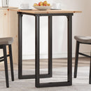 vidaXL tömör fenyőfa és acél étkezőasztal O-vázzal 80x50x75,5 cm