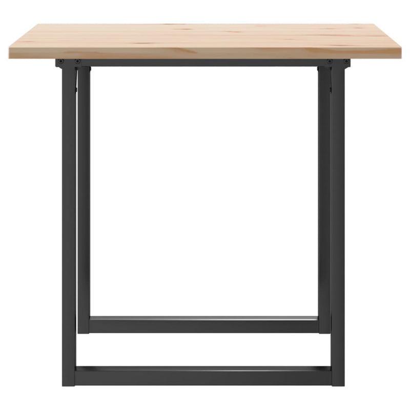 vidaXL tömör fenyőfa és acél étkezőasztal O-vázzal 80x80x75,5 cm