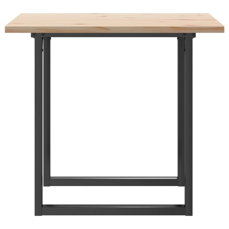 vidaXL tömör fenyőfa és acél étkezőasztal O-vázzal 90x90x75,5 cm