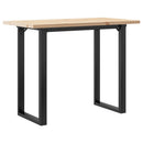 vidaXL tömör fenyőfa és acél étkezőasztal O-vázzal 100x50x75,5 cm