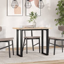 vidaXL tömör fenyőfa és acél étkezőasztal O-vázzal 100x50x75,5 cm