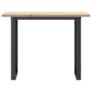 vidaXL tömör fenyőfa és acél étkezőasztal O-vázzal 100x50x75,5 cm