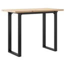 vidaXL tömör fenyőfa és acél étkezőasztal O-vázzal 100x50x75,5 cm