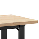 vidaXL tömör fenyőfa és acél étkezőasztal O-vázzal 100x50x75,5 cm