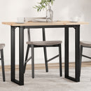 vidaXL tömör fenyőfa és acél étkezőasztal O-vázzal 100x50x75,5 cm