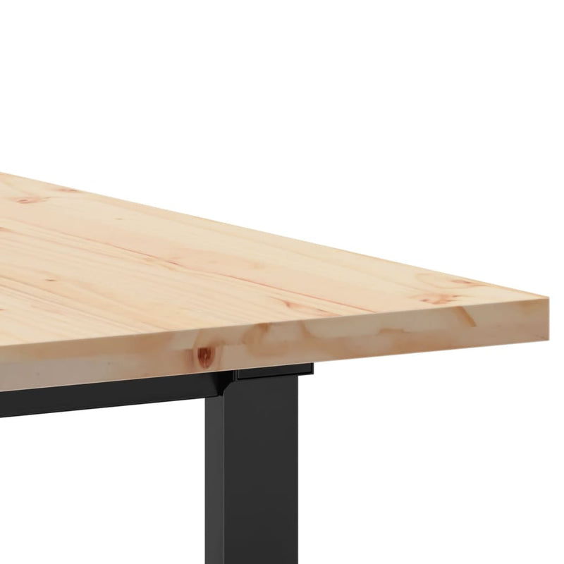 vidaXL tömör fenyőfa és acél étkezőasztal O-vázzal 160x80x75,5 cm