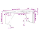 vidaXL tömör fenyőfa és acél étkezőasztal O-vázzal 180x90x75,5 cm