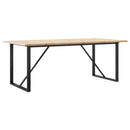 vidaXL tömör fenyőfa és acél O-vázú étkezőasztal 200x100x75,5 cm