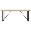 vidaXL tömör fenyőfa és acél O-vázú étkezőasztal 200x100x75,5 cm