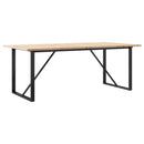 vidaXL tömör fenyőfa és acél O-vázú étkezőasztal 200x100x75,5 cm