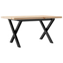 vidaXL tömör fenyőfa és acél X-vázú dohányzóasztal 80x50x40,5 cm