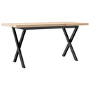 vidaXL tömör fenyőfa és acél X-vázú dohányzóasztal 100x50x45,5 cm
