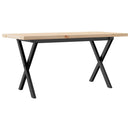vidaXL tömör fenyőfa és acél X-vázú dohányzóasztal 100x50x45,5 cm