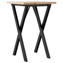 vidaXL tömör fenyőfa és acél étkezőasztal X-vázzal 50x50x75,5 cm