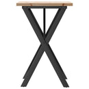 vidaXL tömör fenyőfa és acél étkezőasztal X-vázzal 50x50x75,5 cm