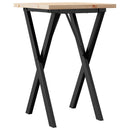 vidaXL tömör fenyőfa és acél étkezőasztal X-vázzal 50x50x75,5 cm