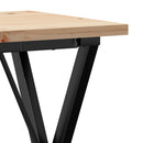 vidaXL tömör fenyőfa és acél étkezőasztal X-vázzal 50x50x75,5 cm