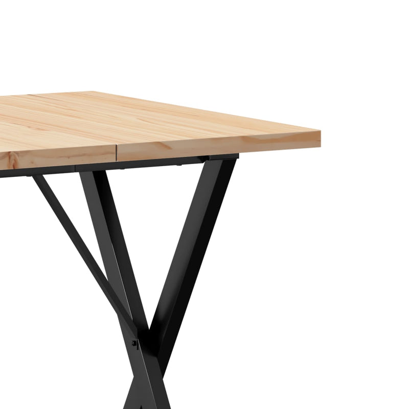 vidaXL tömör fenyőfa és öntöttvas étkezőasztal X-vázzal 70x70x75,5 cm