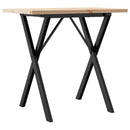 vidaXL tömör fenyőfa és acél étkezőasztal X-vázzal 80x50x75,5 cm
