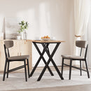 vidaXL tömör fenyőfa és acél étkezőasztal X-vázzal 80x50x75,5 cm