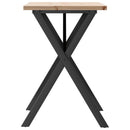 vidaXL tömör fenyőfa és acél étkezőasztal X-vázzal 80x50x75,5 cm