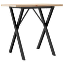 vidaXL tömör fenyőfa és acél étkezőasztal X-vázzal 80x50x75,5 cm