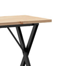 vidaXL tömör fenyőfa és acél étkezőasztal X-vázzal 80x50x75,5 cm