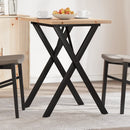 vidaXL tömör fenyőfa és acél étkezőasztal X-vázzal 80x50x75,5 cm